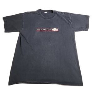 Vintage The Alamo City T Shirt Black Front Embroidery Texas Souvenir Relaxed L